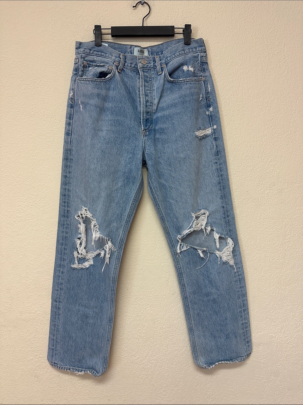 Agolde womans Distressed Light Blue Denim Jeans size 29